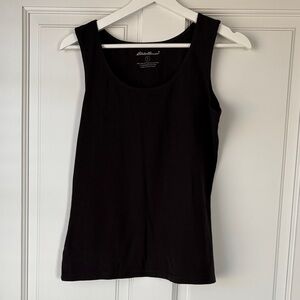 Eddie Bauer Classic Black Tank Top Pima Cotton Classic Basic small